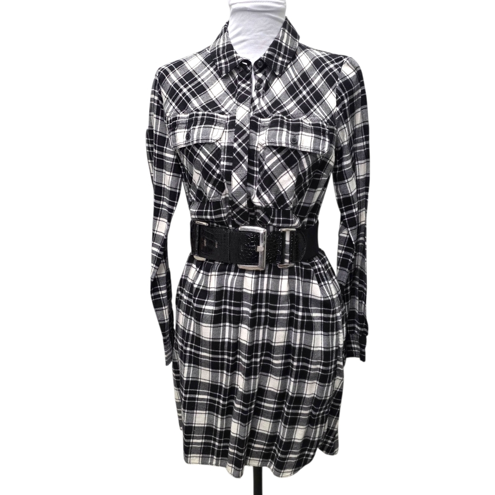 J. Crew Plaid Flannel Shirt Dress Size Small